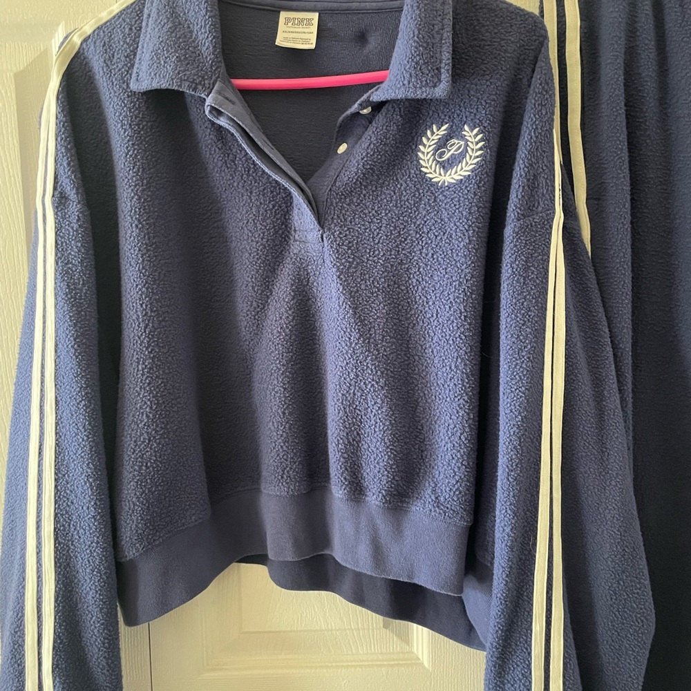 PINK Victoria's Secret/Pink Collection Blue Fleece Sweater and pants